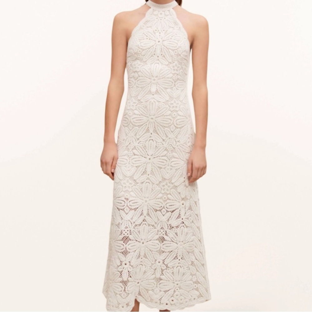 Ribambelle Crocheted cotton midi dress